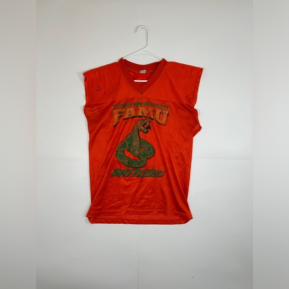 Vintage Famu Rattlers Florida A&M Football Jersey Sz XS Orange Russell Rare READ - Picture 1 of 16